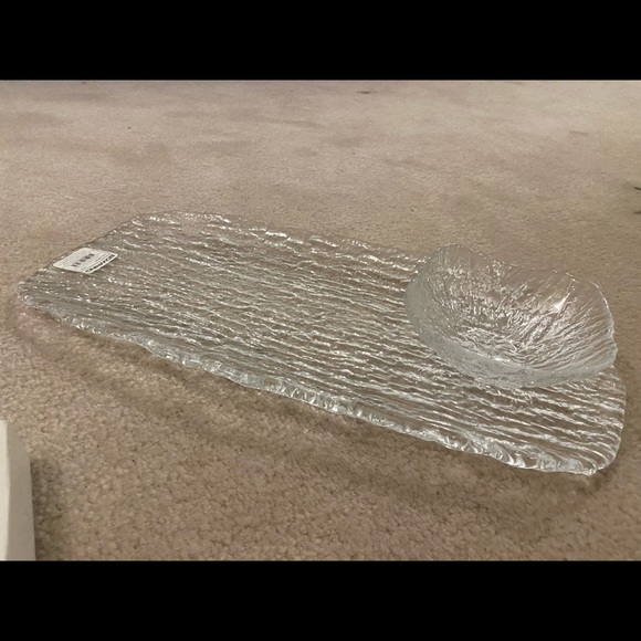 Bowring glass serving tray with bowl - Picture 4 of 4